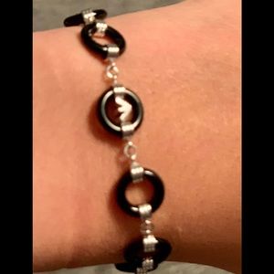 Emporio Armani sterling silver logo bracelet